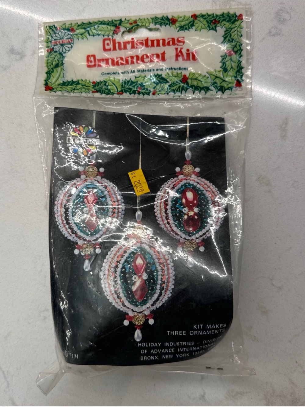 Vintage Christmas Ornament Kit Beaded Holiday Ornaments - Unbranded